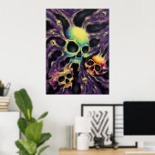 "Psychedelia" Skull Cluster Art Poster Print (Heimbüro)