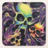 "Psychedelia" Skull Cluster Drink Untersetzer (Vorderseite)
