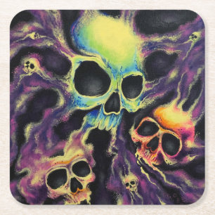 "Psychedelia" Skull Cluster Drink Untersetzer