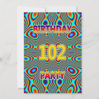 Psychedelic 102. Geburtstagsparty Einladung