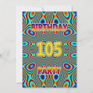Psychedelic 105. Geburtstagsparty Einladung