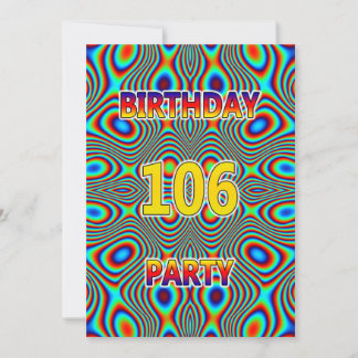 Psychedelic 106. Geburtstagsparty Einladung