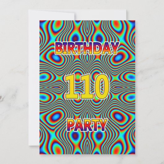 Psychedelic 110. Geburtstagsparty Einladung (Vorderseite)