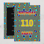 Psychedelic 110. Geburtstagsparty Einladung (Vorne/Hinten)