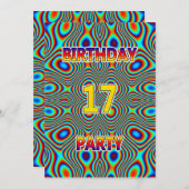 Psychedelic 17. Geburtstagsparty Einladung (Vorne/Hinten)