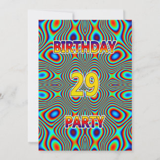 Psychedelic 29. Geburtstagsparty Einladung