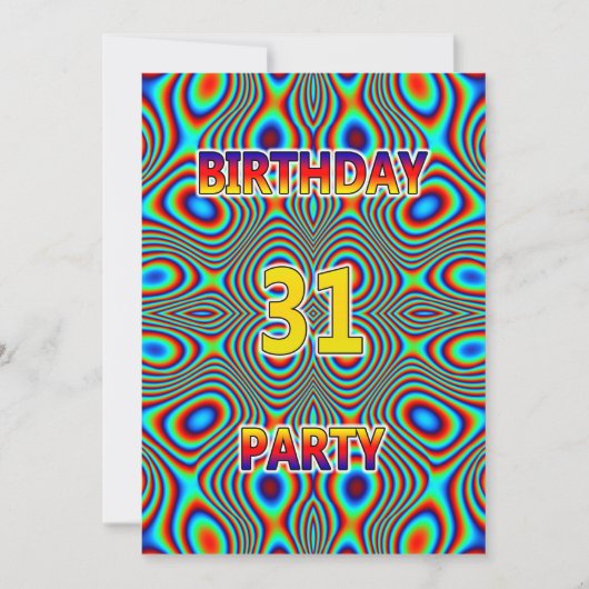 Psychedelic 31. Geburtstagsparty Einladung (Vorderseite)
