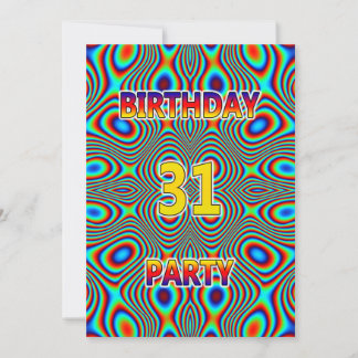 Psychedelic 31. Geburtstagsparty Einladung
