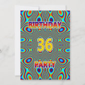 Psychedelic 36. Geburtstagsparty Einladung (Vorderseite)