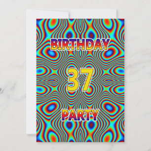 Psychedelic 37. Geburtstagsparty Einladung