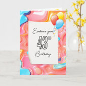 Psychedelic 3D Abstrakt für 43. Geburtstag Karte (Gelbe Blume)