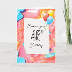 Psychedelic 3D Abstrakt für 46. Geburtstag Karte
