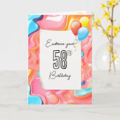 Psychedelic 3D Abstrakt für 58. Geburtstag Karte (Gelbe Blume)