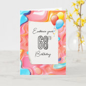 Psychedelic 3D Abstrakt für 68. Geburtstag Karte (Gelbe Blume)