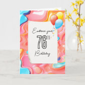 Psychedelic 3D Abstrakt für 76. Geburtstag Karte (Gelbe Blume)