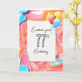 Psychedelic 3D Abstrakt für 77. Geburtstag Karte (Gelbe Blume)