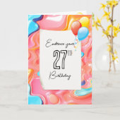 Psychedelic 3D Abstrakt für den 27. Geburtstag Karte (Gelbe Blume)