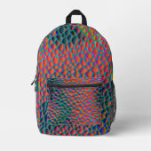 Psychedelic 3D Snake Skin Backpack – Colorful Rept Bedruckter Rucksack (Vorderseite)