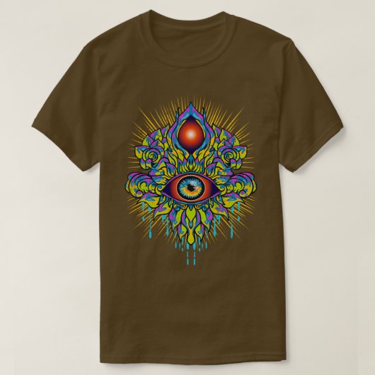 Psychedelic 3rd Eye Trippy Art T-Shirt (Design vorne)