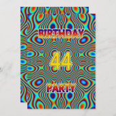 Psychedelic 44. Geburtstagsparty Einladung (Vorne/Hinten)