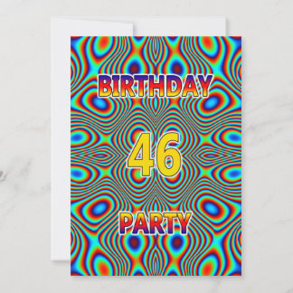 Psychedelic 46. Geburtstagsparty Einladung