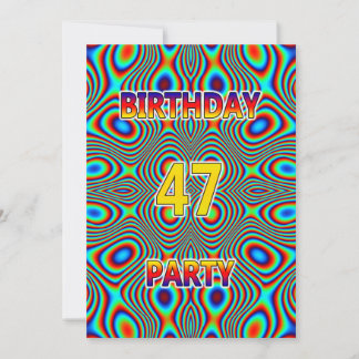 Psychedelic 47. Geburtstagsparty Einladung