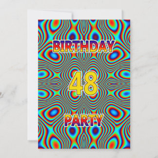 Psychedelic 48. Geburtstagsparty Einladung