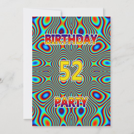 Psychedelic 52. Geburtstagsparty Einladung (Vorderseite)