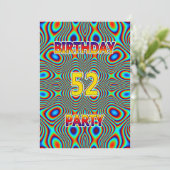 Psychedelic 52. Geburtstagsparty Einladung (Stehend Vorderseite)