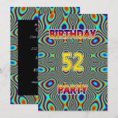 Psychedelic 52. Geburtstagsparty Einladung (Vorne/Hinten)