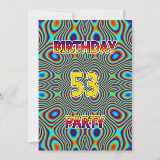 Psychedelic 53. Geburtstagsparty Einladung (Vorderseite)