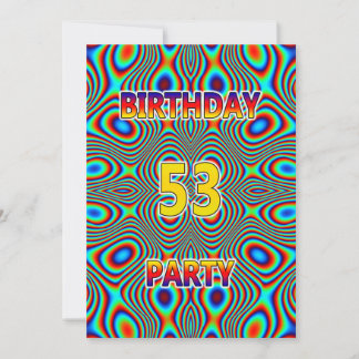 Psychedelic 53. Geburtstagsparty Einladung