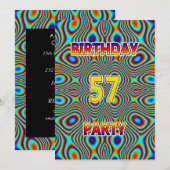 Psychedelic 57. Geburtstagsparty Einladung (Vorne/Hinten)