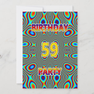 Psychedelic 59. Geburtstagsparty Einladung