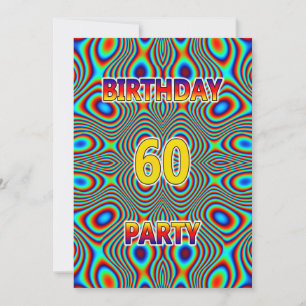 Psychedelic 60. Geburtstagsparty Einladung
