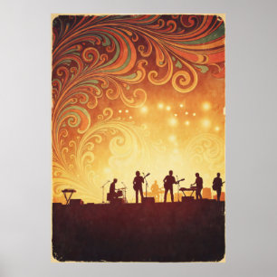 Psychedelic 70er Music Festival Poster