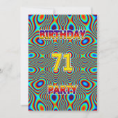 Psychedelic 71. Geburtstagsparty Einladung (Vorderseite)