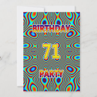 Psychedelic 71. Geburtstagsparty Einladung