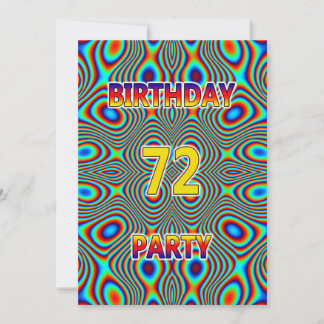 Psychedelic 72. Geburtstagsparty Einladung