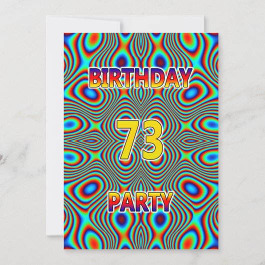 Psychedelic 73. Geburtstagsparty Einladung (Vorderseite)