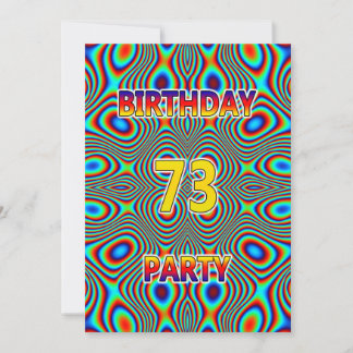 Psychedelic 73. Geburtstagsparty Einladung