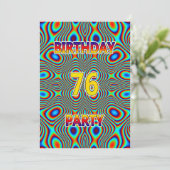 Psychedelic 76. Geburtstagsparty Einladung (Stehend Vorderseite)