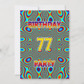 Psychedelic 77. Geburtstagsparty Einladung (Vorderseite)