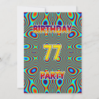 Psychedelic 77. Geburtstagsparty Einladung