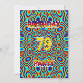 Psychedelic 79. Geburtstagsparty Einladung