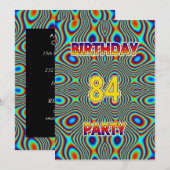 Psychedelic 84. Geburtstagsparty Einladung (Vorne/Hinten)