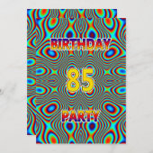 Psychedelic 85. Geburtstagsparty Einladung (Vorne/Hinten)