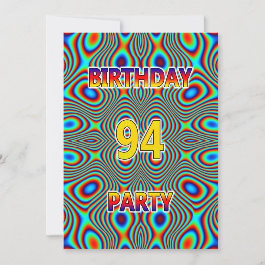 Psychedelic 94. Geburtstagsparty Einladung (Vorderseite)
