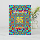 Psychedelic 95. Geburtstagsparty Einladung (Stehend Vorderseite)