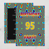 Psychedelic 95. Geburtstagsparty Einladung (Vorne/Hinten)